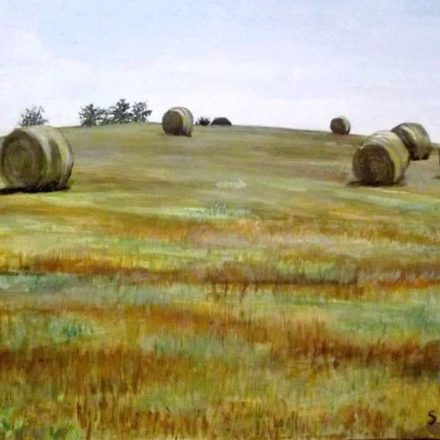 Meules de foin (gouache)