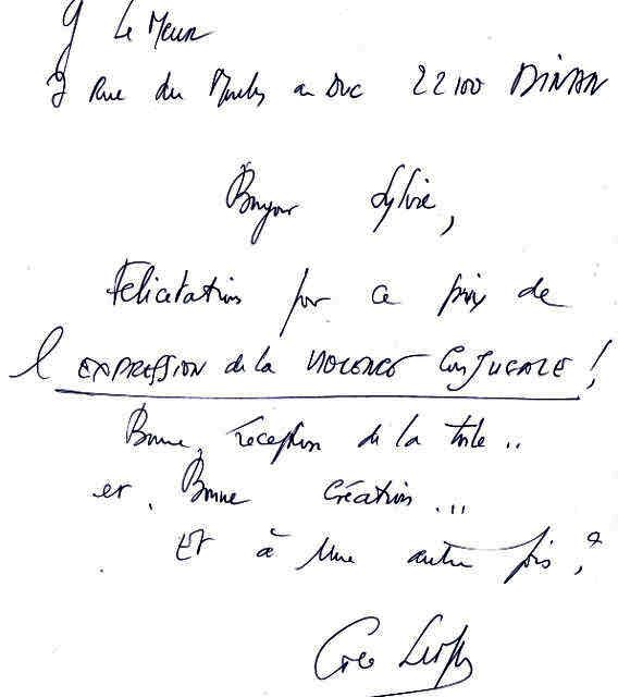 Concours AVIPRET . Dinan (lettre)