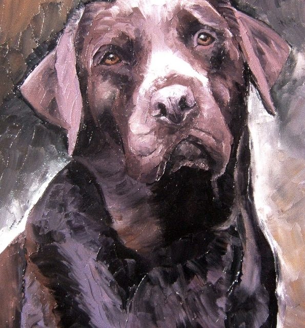 URFEE . Labrador chocolat (peinture)