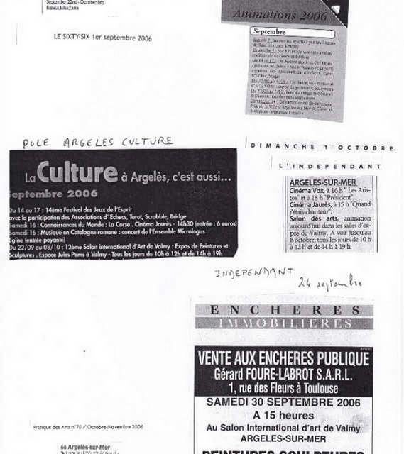 concours ARG . Argelès/Mer (presse)