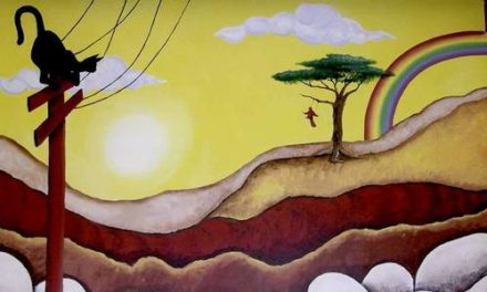 FRESQUE MURALE . huile couteau