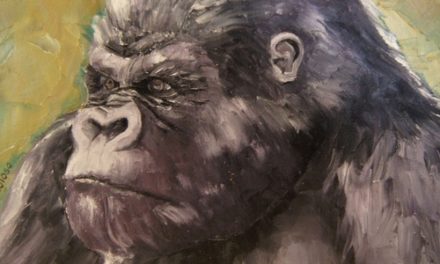 GORILLE . huile couteau