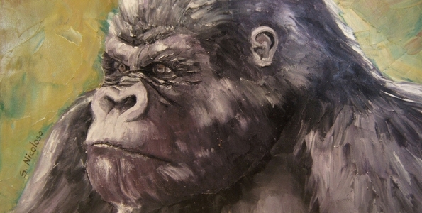 GORILLE . huile couteau