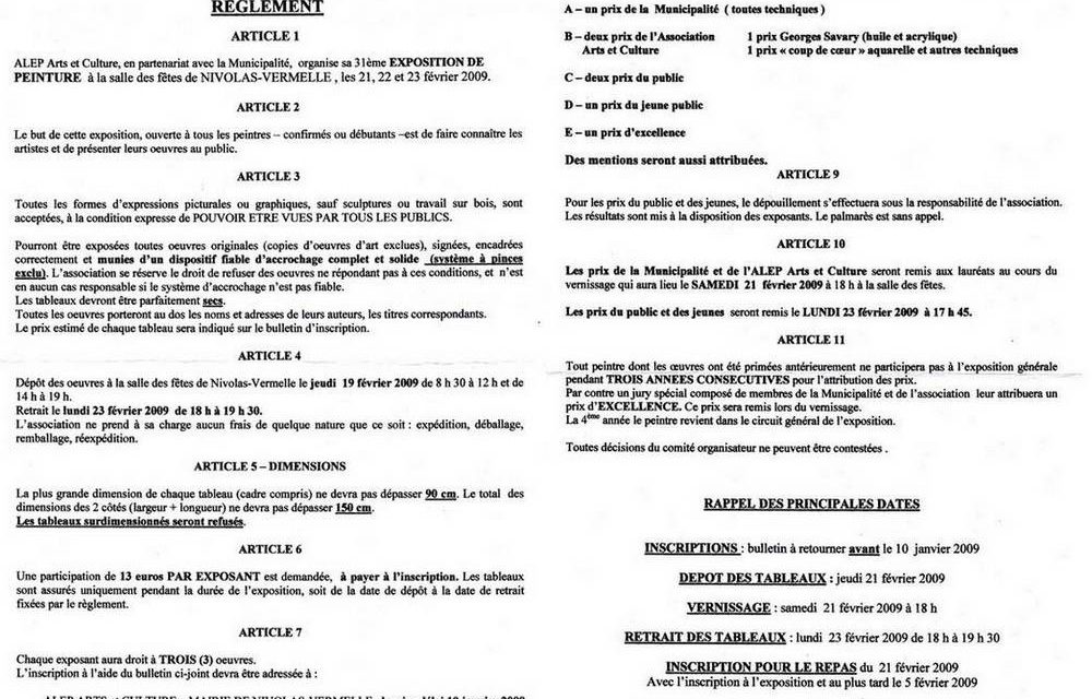 NIVOLAS VERMELLE (réglement)