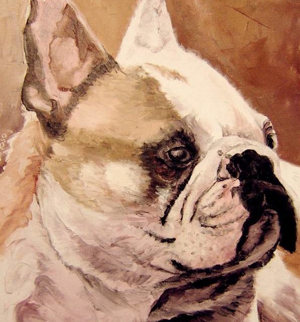 THEO D'OR . Bouledogue français (peinture)