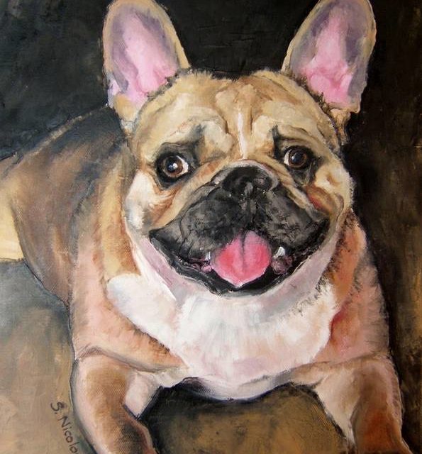 TITUS . bouledogue français (peinture)