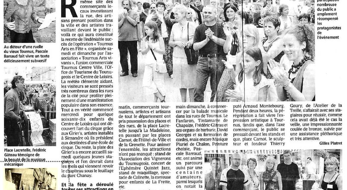 Exposition TOURNUS . 1ère Edition ARTS EN FÊTE (presse)
