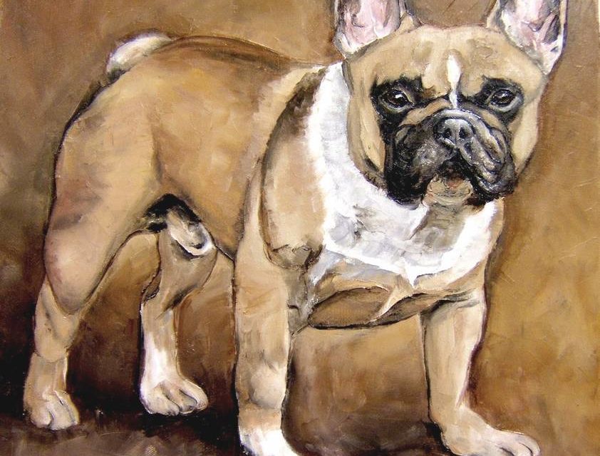 VULCAIN . Bouledogue français (peinture)