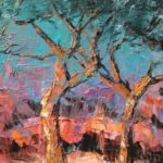 ARBRES COLORES . huile couteau