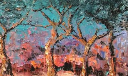 ARBRES COLORES . huile couteau