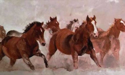 AU GALOP . huile couteau