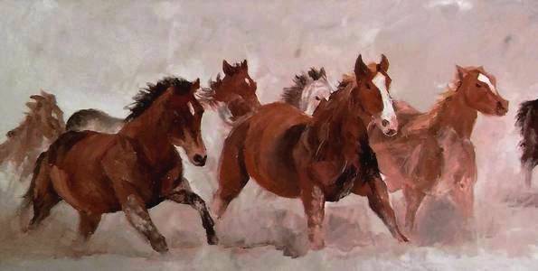 AU GALOP . huile couteau