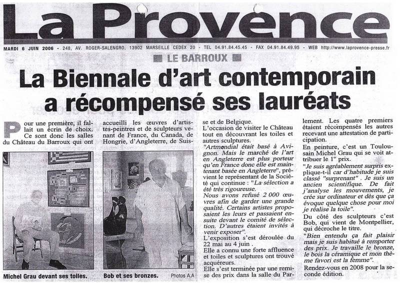 Exposition BARROUX . 1ère Edition (presse)