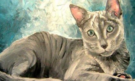 BLEU RUSSE . huile couteau