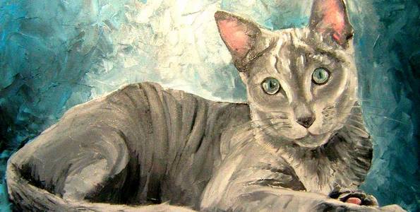 BLEU RUSSE . huile couteau