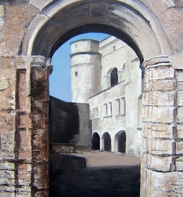 CHÂTEAU DU BARROUX porte (peinture)