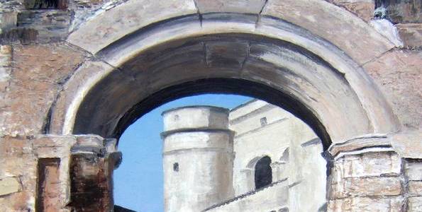 CHATEAU DU BARROUX . huile couteau