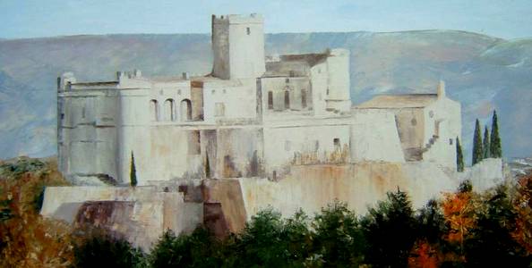 CHATEAU DU BARROUX . huile couteau