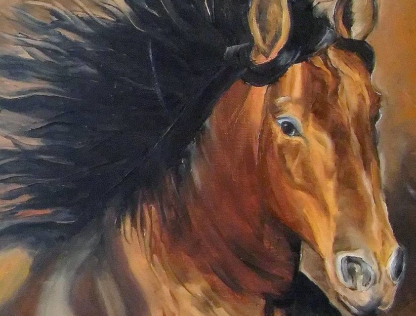 CHEVAL AU VENT (peinture)