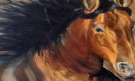 CHEVAL AU VENT . huile couteau