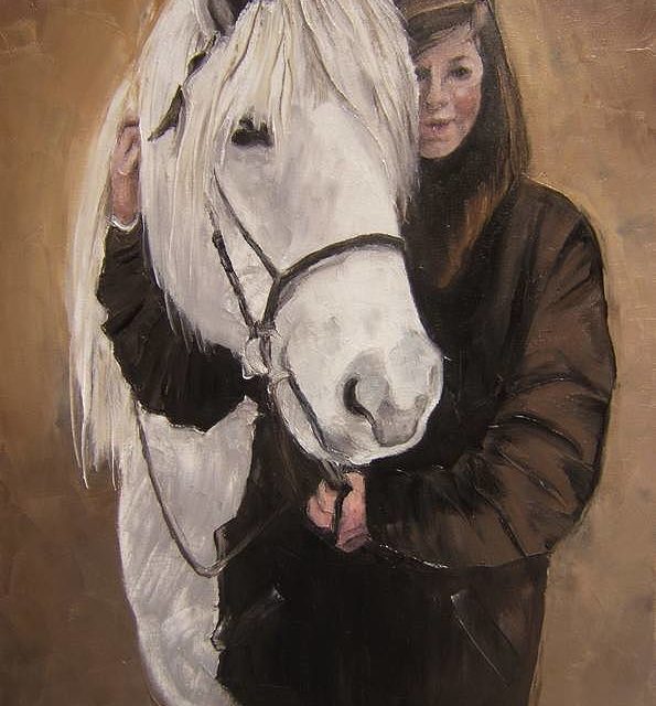 CHEVAL ET JEUNE FILLE (peinture)