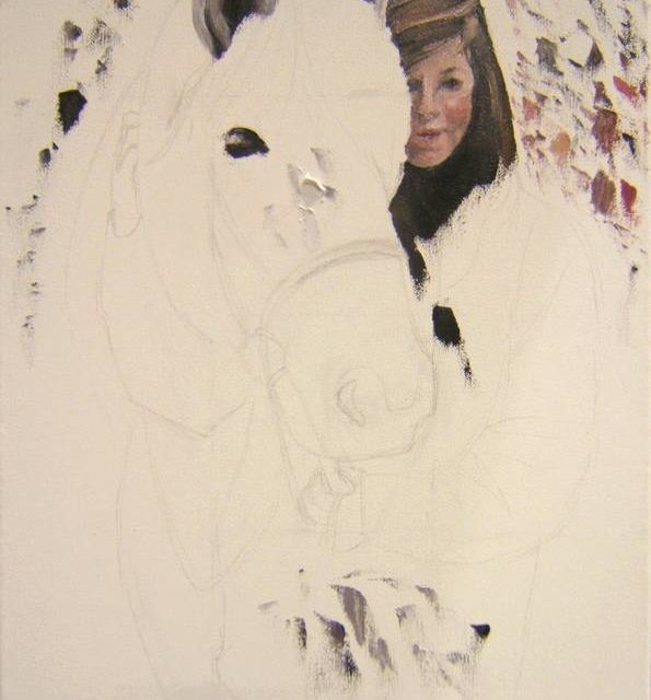 CHEVAL ET JEUNE FILLE (peinture)