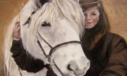 CHEVAL ET JEUNE FILLE . huile couteau