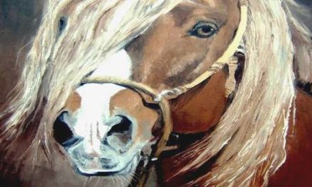 CHEVAL HARNACHE . huile couteau