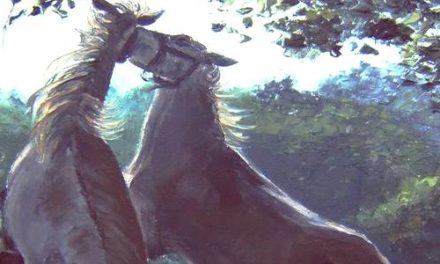 DANSE DES CHEVAUX . huile couteau