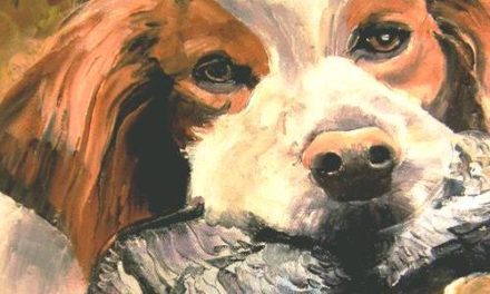 EPAGNEUL A LA BECASSE . huile couteau