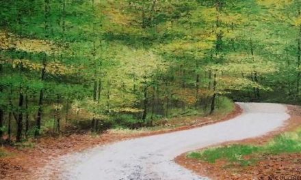 FORÊT AU PRINTEMPS . huile couteau