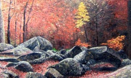 FORÊT EN AUTOMNE . huile couteau