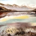 LAC AU TIBET . huile couteau