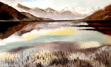 LAC AU TIBET . huile couteau