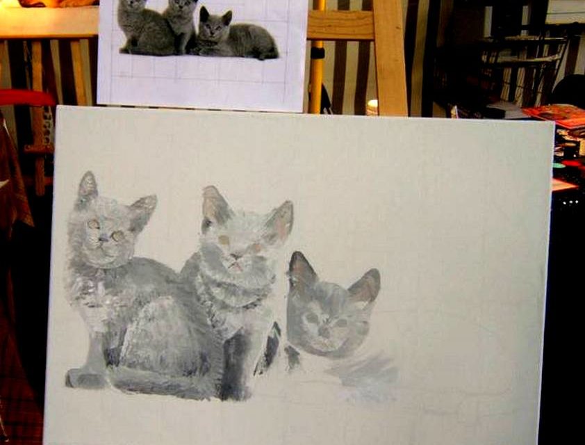 LES 3 CHARTREUX (peinture)