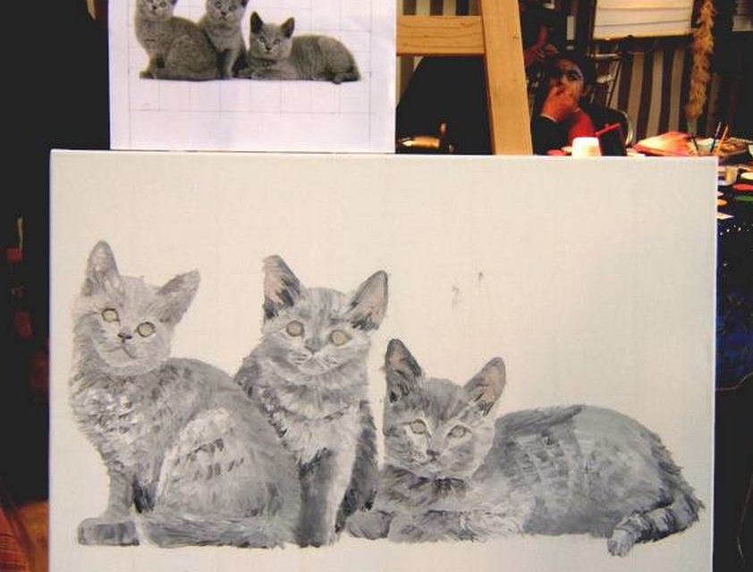 LES 3 CHARTREUX (peinture)