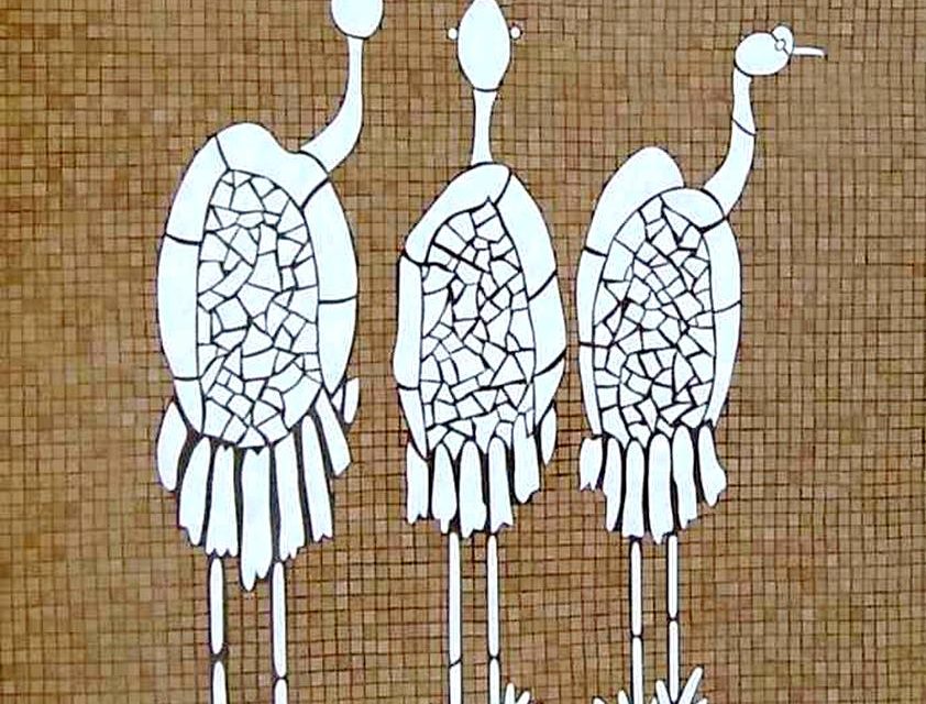 LES 3 ECHASSIERS (mosaïque extérieure)