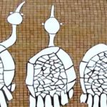 LES 3 ECHASSIERS . mosaïque murale