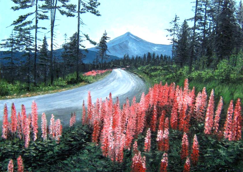 LUPINS EN FORÊT (peinture)