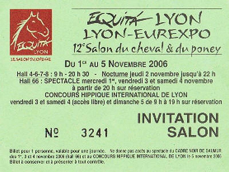 Salon du cheval & du poney LYON EUREXPO . 12ème Edition (entrée)