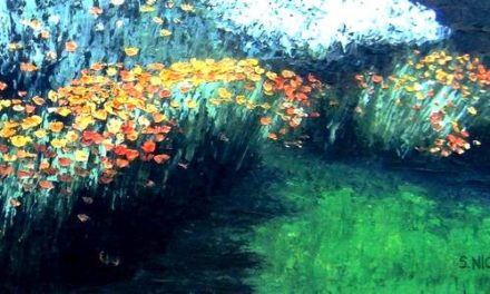 MURET FLEURI . huile couteau