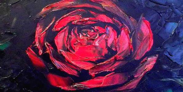 ROSE . huile couteau