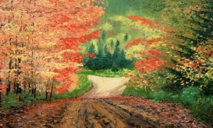 SENTIER EN AUTOMNE . huile couteau