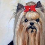 YORKSHIRE TERRIER . huile couteau