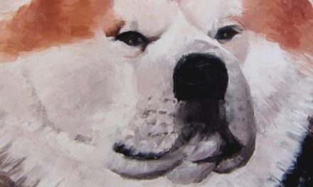 AKITA INU . huile couteau
