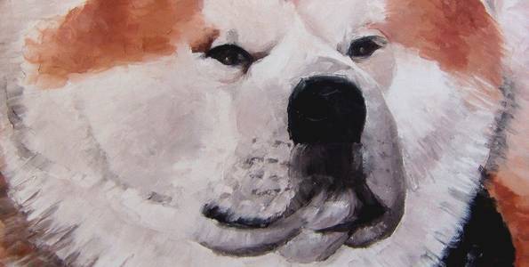 AKITA INU . huile couteau