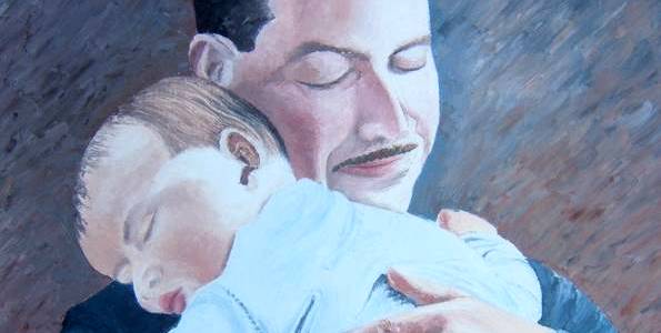 BONHEUR D&rsquo;UN PERE . huile couteau