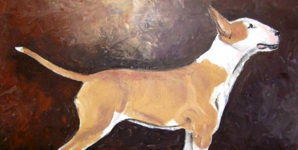 BULL TERRIER . huile couteau