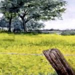 CHAMPS JAUNES . gouache