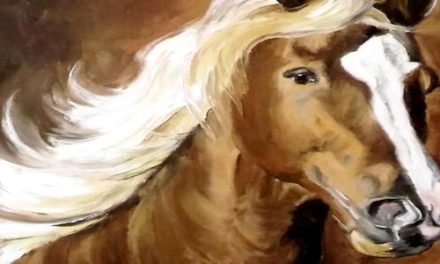 CHEVAL ET CRINIERE . huile couteau